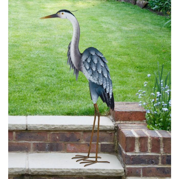 Regal Blue Heron Decor 27" Up